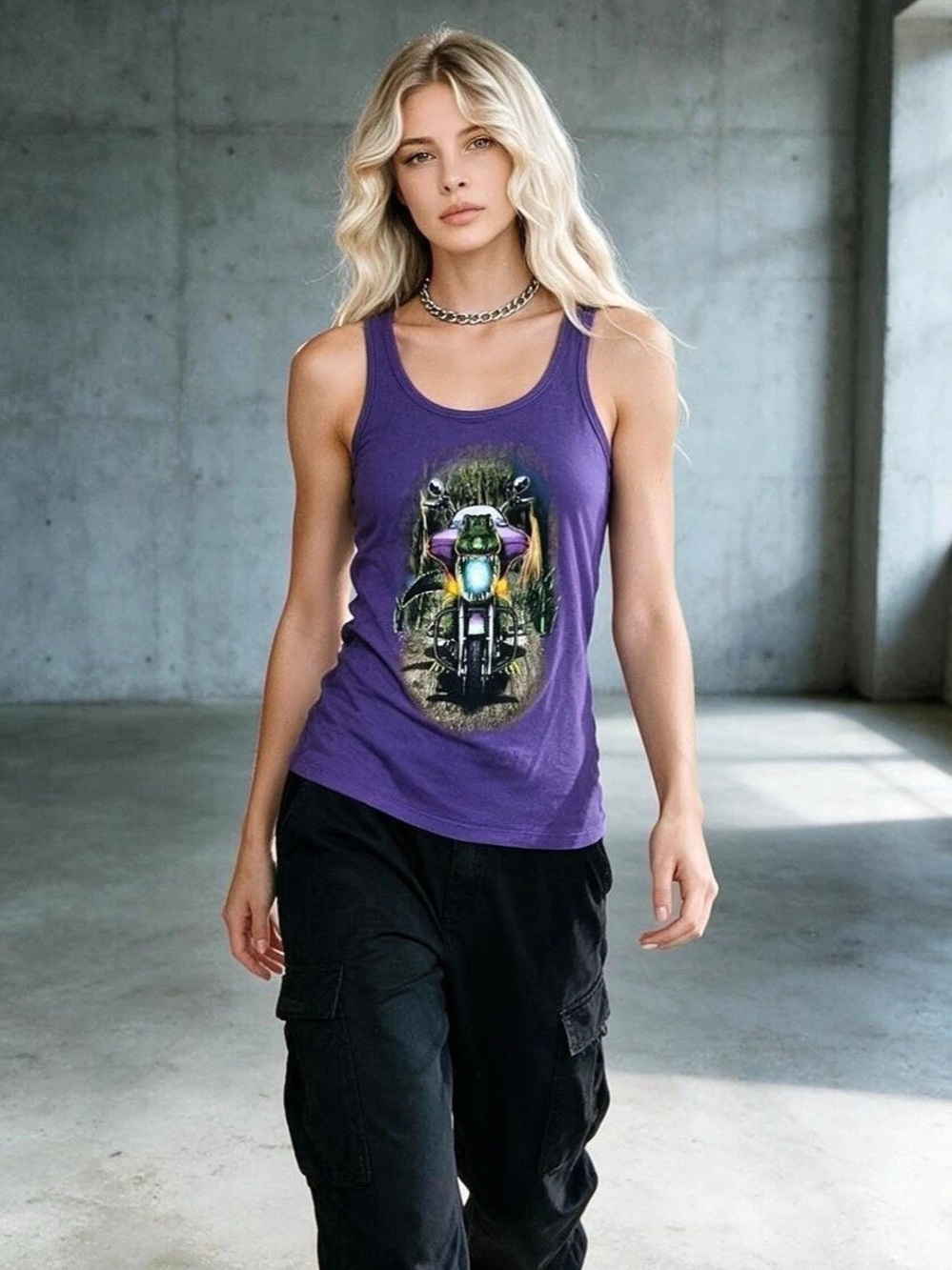 Vintage Harley Davidson Purple Tank Top Baton Rouge S